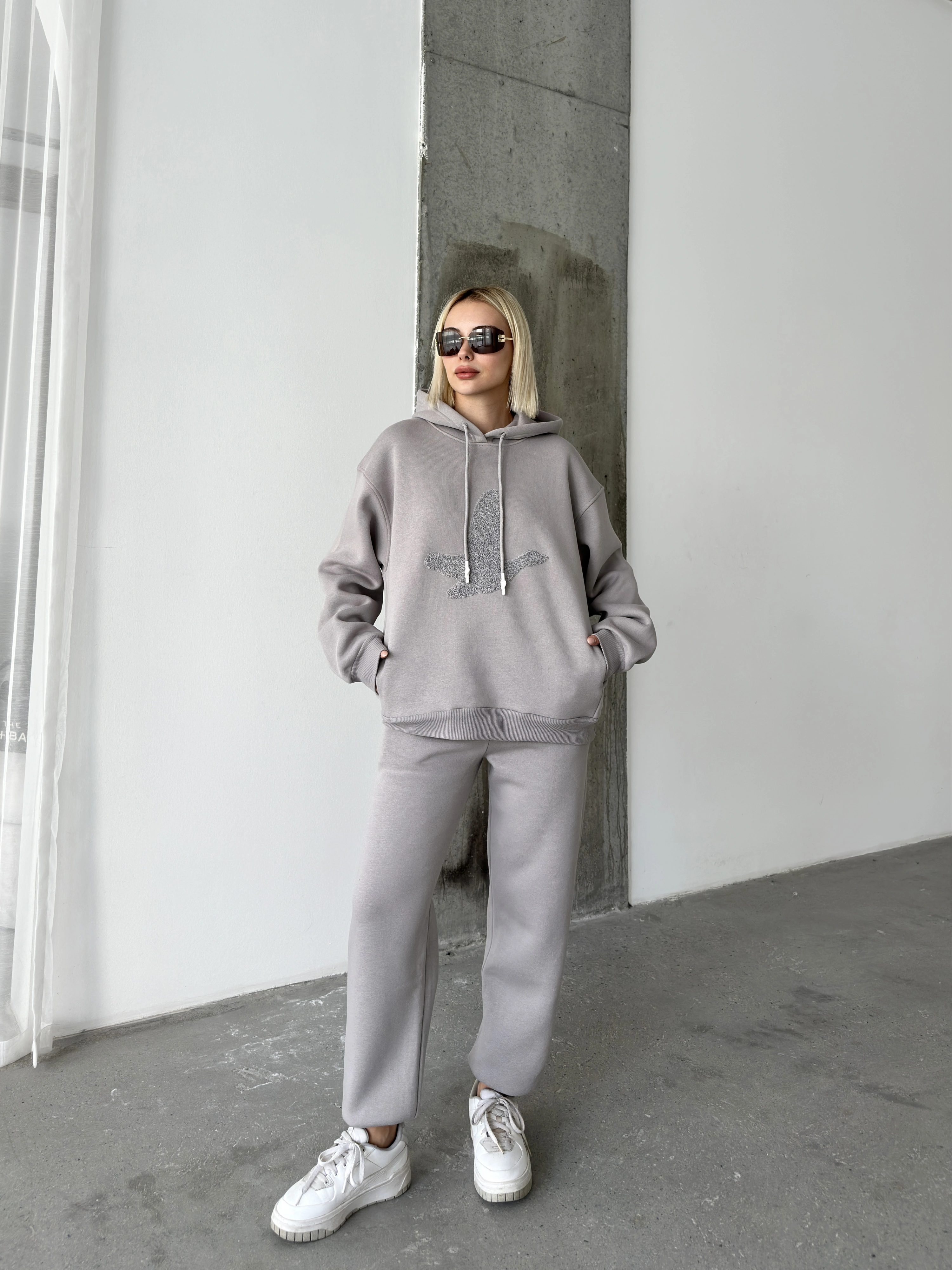 Pullaps Üç İplik Kapşonlu Cepli Takım