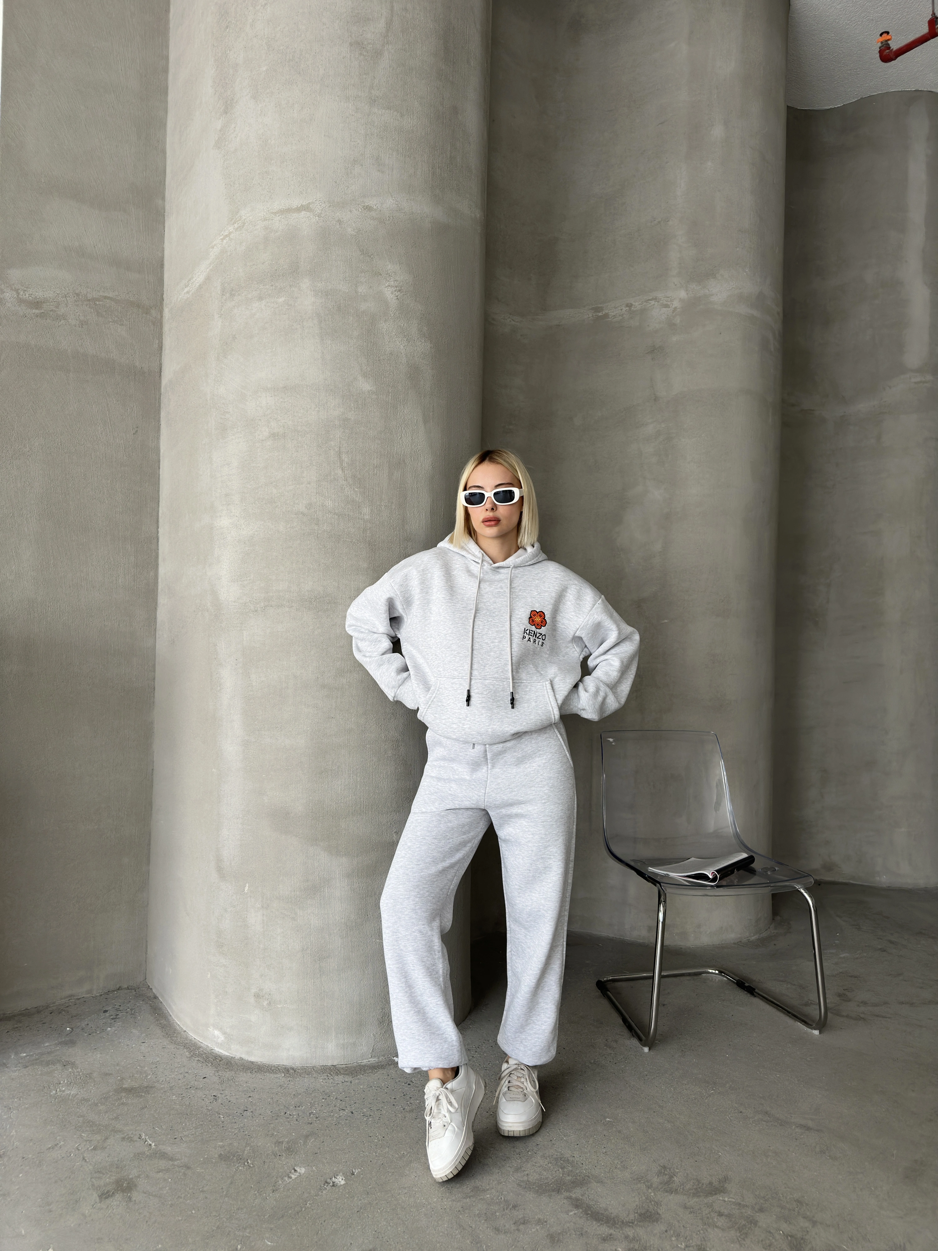 Pullaps Üç İplik Şardonlu Kanguru Cepli Takım