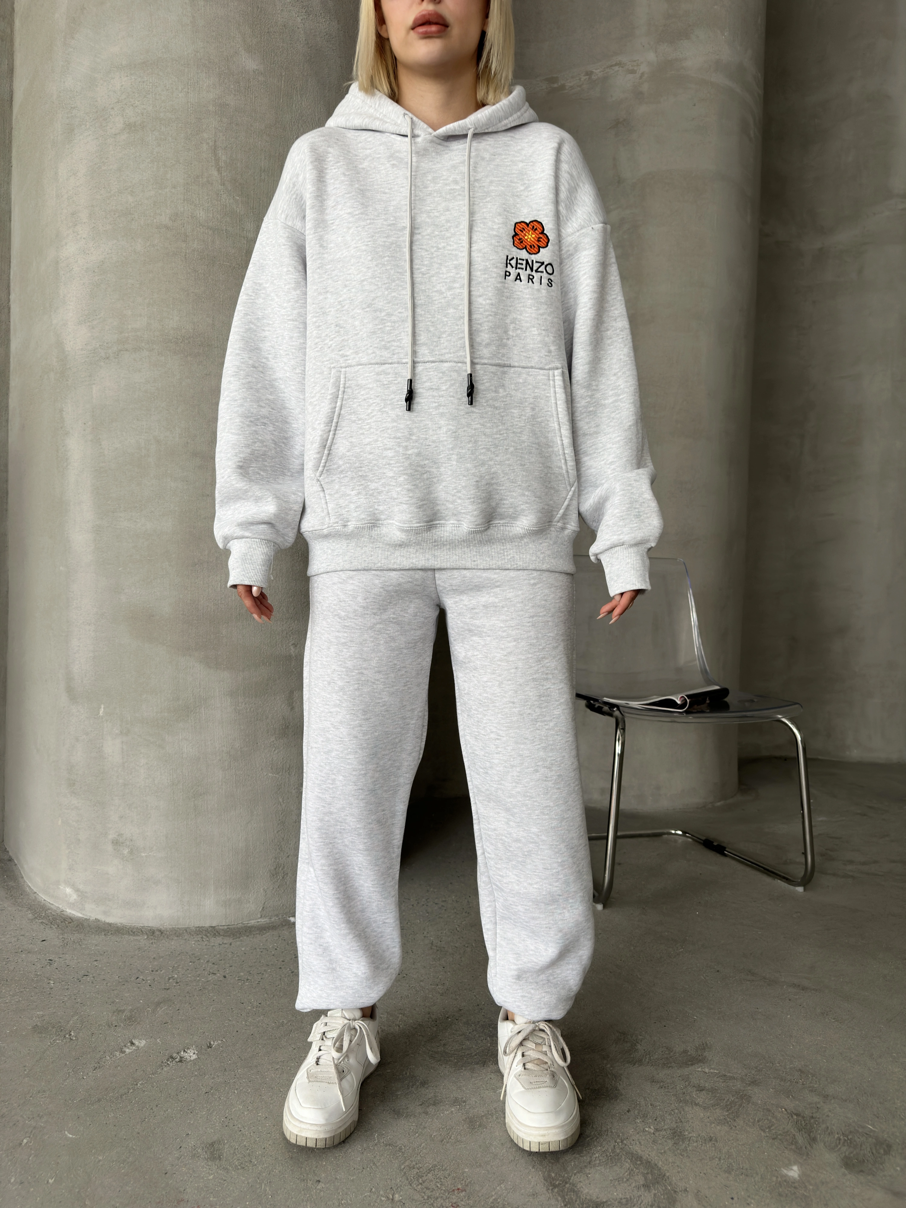 Pullaps Üç İplik Şardonlu Kanguru Cepli Takım