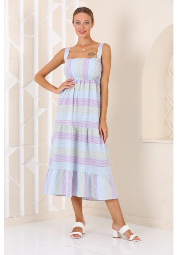 Pullaps Askılı Uzun elbise