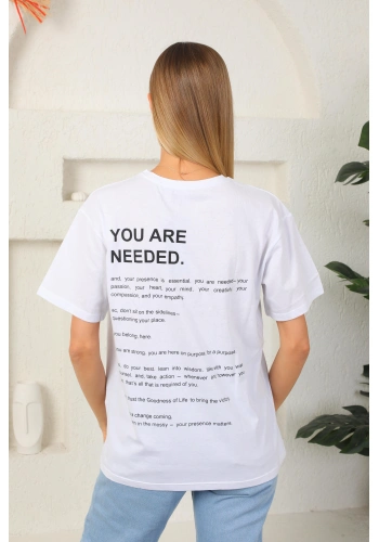 Arkası BAskılı Oversize Tişört