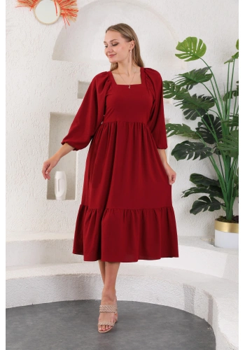 Arkası Çapraz Lastikli Elbise