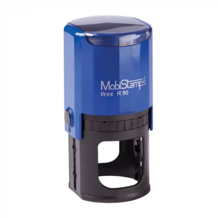Mobistamps R50 Mavi Keçe Yuvarlak Mühür Kaşe