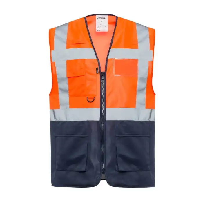 Mühendis Yeleği Turuncu-Lacivert 3XL