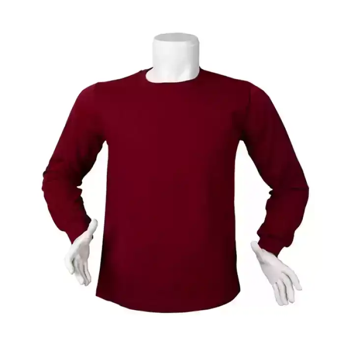 Sıfır Yaka İki İplik STR Sweatshirt Bordo 4XL