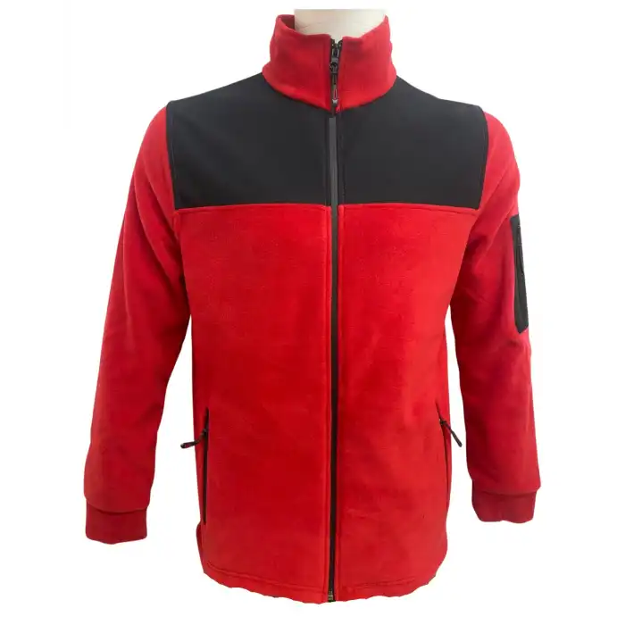 Soft Shell Polar Ceket Kırmızı-Siyah L