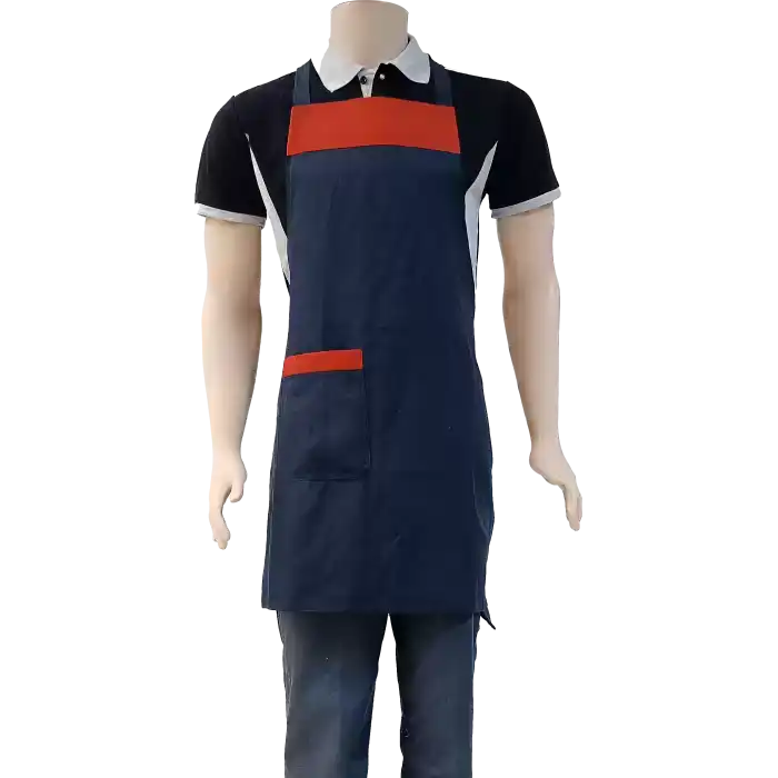 Standart Boydan Askılı Önlük Kırmızı-Lacivert