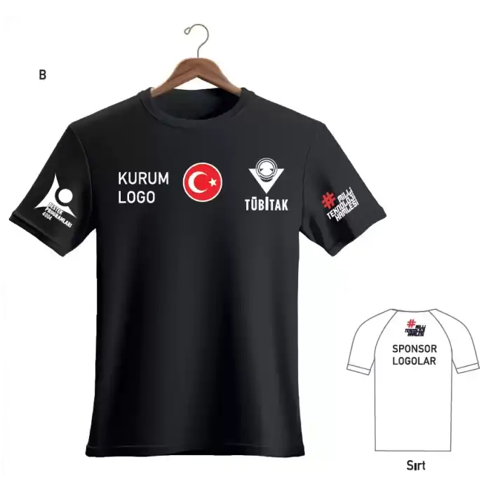 Tübitak Tişört 4004 Siyah XL