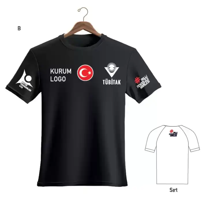 Tübitak Tişört 4006 Siyah XXL