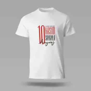 10 Kasım Baskılı Tişört 02 M