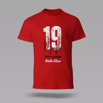 19 Mayıs Baskılı Tişört 09 XXL