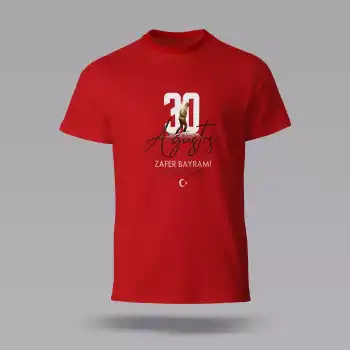 30 Ağustos Baskılı Tişört 07 M