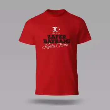 30 Ağustos Baskılı Tişört 08 M