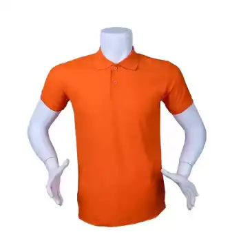 Dry Touch Yağmur Desen Lacoste T-Shirt Turuncu 4XL