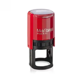 Mobistamps R40 Kırmızı Keçe Yuvarlak Mühür Kaşe