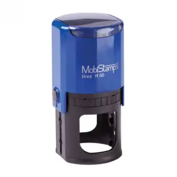 Mobistamps R50 Mavi Keçe Yuvarlak Mühür Kaşe