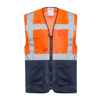 Mühendis Yeleği Turuncu-Lacivert 4XL