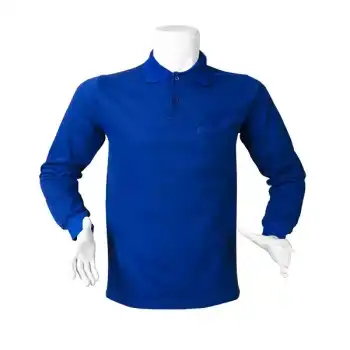 Polo Yaka Sweet Uzun Kol - SAKS MAVİ XXL