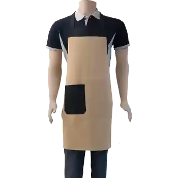 Premium Boydan Askılı Önlük Siyah-Bej