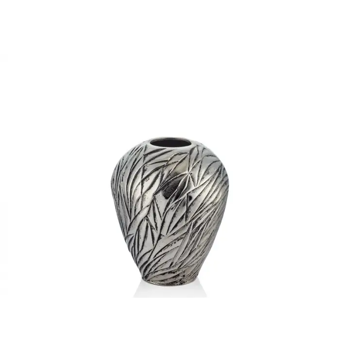 Lamedore Flower Vase Small Nıckell Antıque Vazo 25,5x30,5 cm