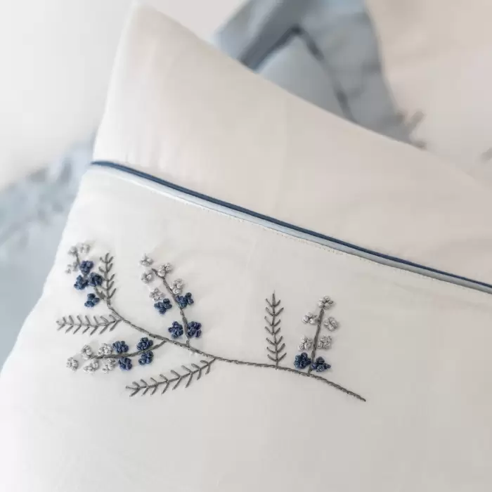Ecocotton Derin Çift Kişilik Nevresim Takımı Organik Pamuk Saten Krem
