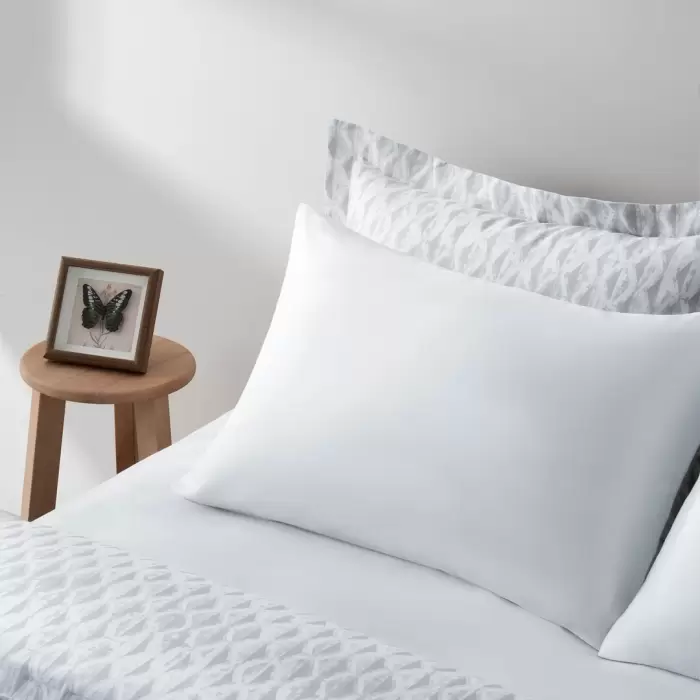 Ecocotton Tria Çift Kişilik Nevresim Takımı Pamuk Saten 210 TC Gri