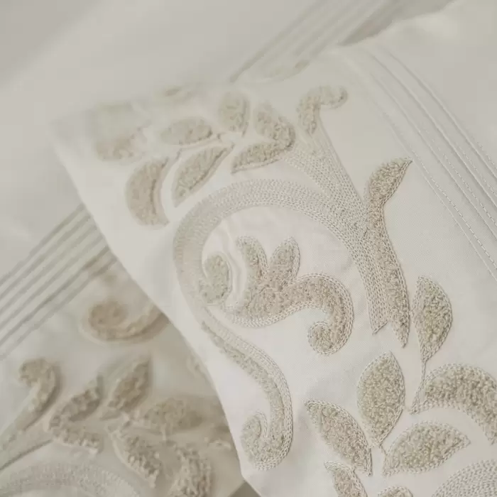 Ecocotton Yade Çift Kişilik Nevresim Takımı Organik Pamuk Saten Bej