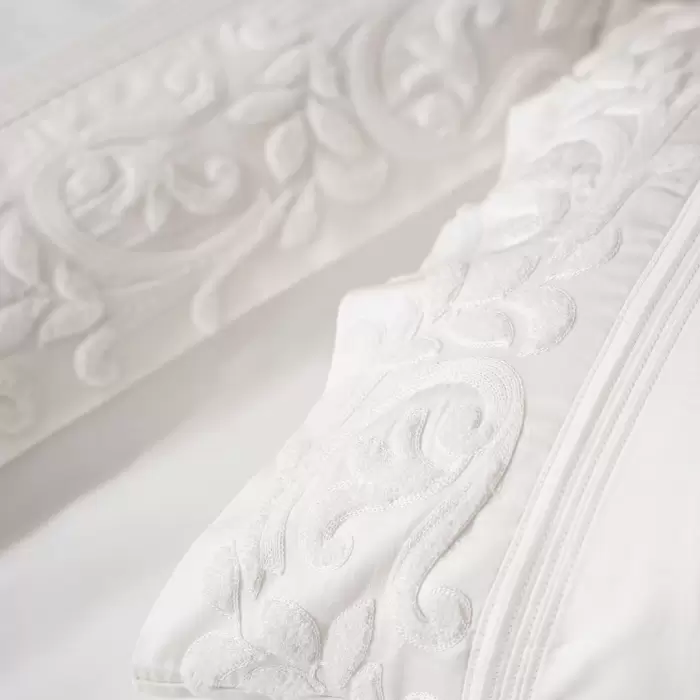 Ecocotton Yade Çift Kişilik Nevresim Takımı Organik Pamuk Saten Krem