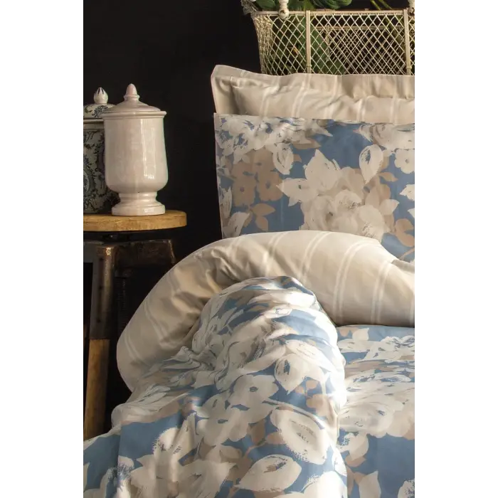 İssimo Deco Rose Pamuk Saten Çift Kişilik Nevresim Takımı