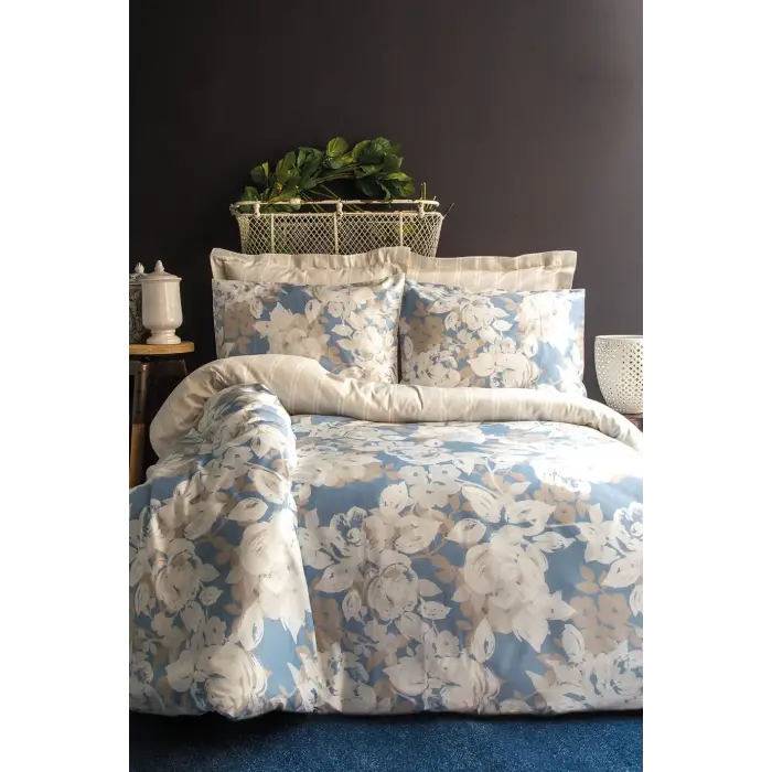 İssimo Deco Rose Pamuk Saten Çift Kişilik Nevresim Takımı