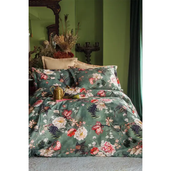 İssimo Japonesque Tencel Pamuk Dijital Saten Çift Kişilik Nevresim Takımı