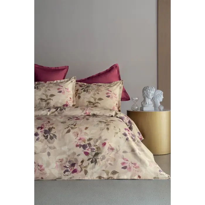 İssimo Marcella Dijital Pamuk Saten Çift Kişilik Nevresim Takımı