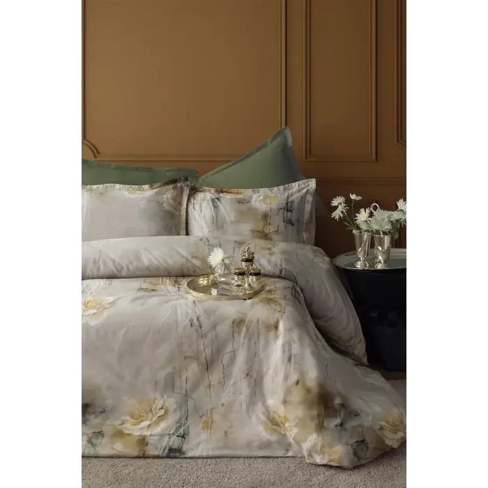 İssimo Rivoli 210 TC Dijital Pamuk Saten Çift Kişilik Nevresim Takımı