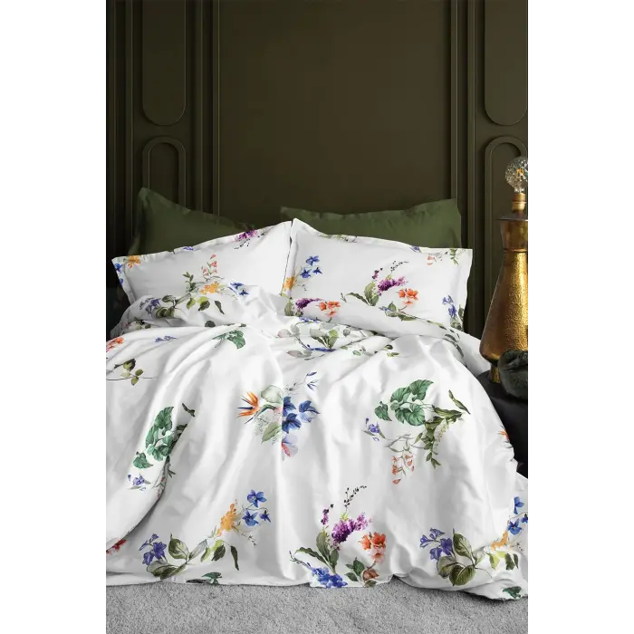 İssimo Vanie Tencel Pamuk Dijital Saten Çift Kişilik Nevresim Takımı