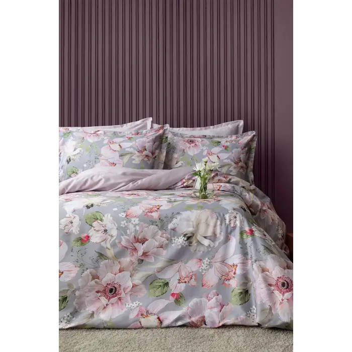 İssimo Vanie Tencel Pamuk Dijital Saten Çift Kişilik Nevresim Takımı