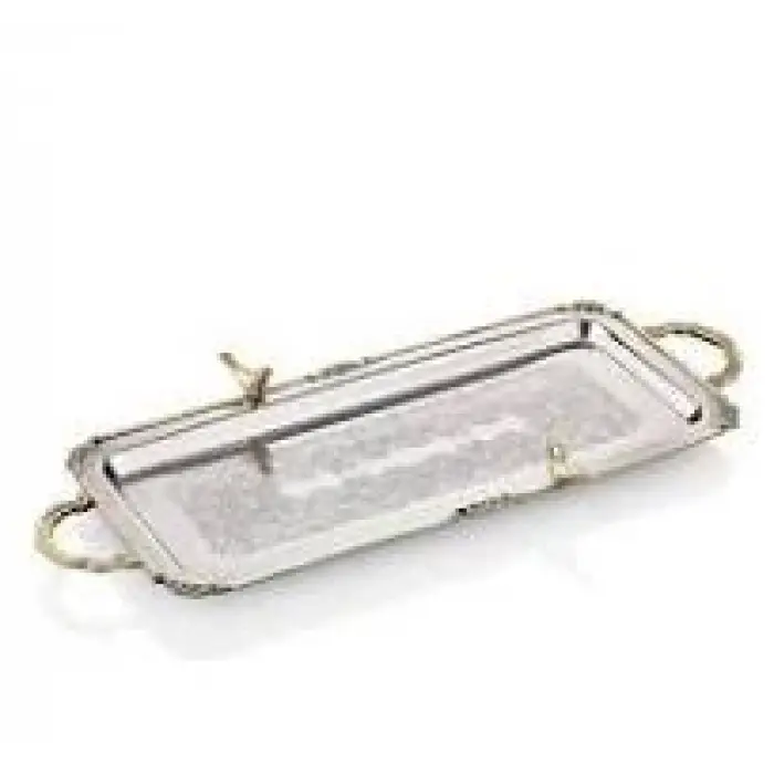 Lamedore Black Pearl Kuşlu Küçük Boy Düz Tepsi 40x20x5 Cm