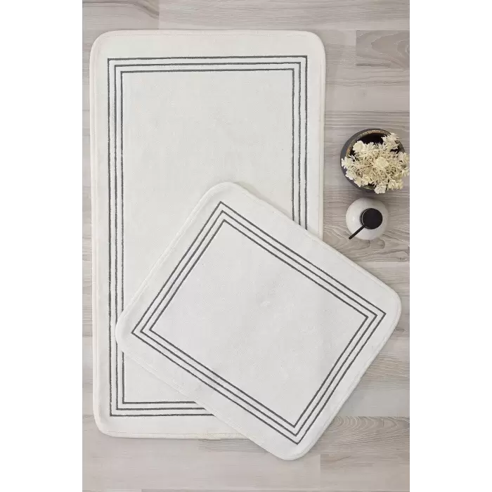 Nazik Home Zen Çizgi Nakışlı 2li Paspas Set (60 x 100 cm)