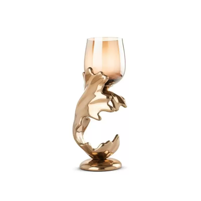 Selin Dekor Metal Döküm Alev Mumluk 40Cm