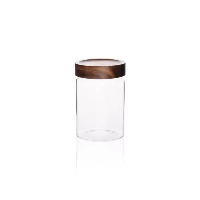 The Mia Akasya Yuvarlak Cam Kavanoz 850 ml