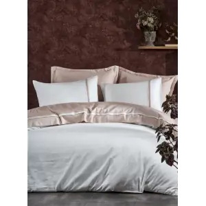 Ecocotton New Basic Tek Kişilik Nevresim Takımı Pamuk Saten Pudra