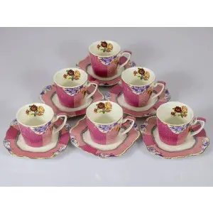 Lamedore Rosalıe Pembe 6Lı Kahve Fincan Takımı 125cc