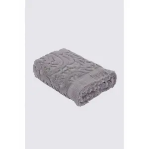 Ecocotton Elenora El Yüz Havlusu Penye Jakarlı Gri 50x90 Cm