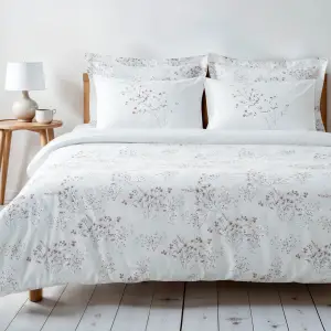 Ecocotton Lavena Çift Kişilik Nevresim Takımı Pamuk Saten 210 TC Krem-Kahve