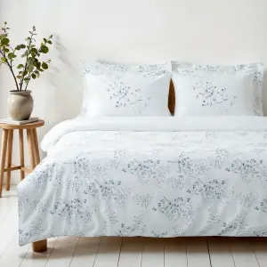 Ecocotton Lavena Çift Kişilik Nevresim Takımı Pamuk Saten 210 TC Krem-Lila