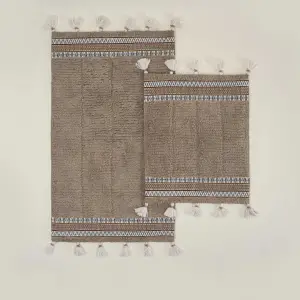 Ecocotton Rita 2li Banyo Paspas Seti Karde Pamuk Bej