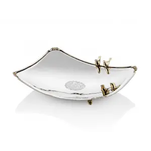 Lamedore Black Pearl Kuşlu Büyük Boy Decoratif Kase 32X25X5 Cm