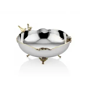 Lamedore Black Pearl Kuşlu Büyük Kase 24x24x10 cm