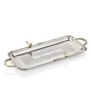 Lamedore Black Pearl Kuşlu Küçük Boy Düz Tepsi 40x20x5 Cm