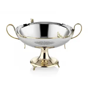 Lamedore Black Pearl Kuşlu Kulplu Kase 40x31x26,5 cm