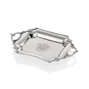 Lamedore Engrave Border Gümüş Tepsi 35x23x4 Cm
